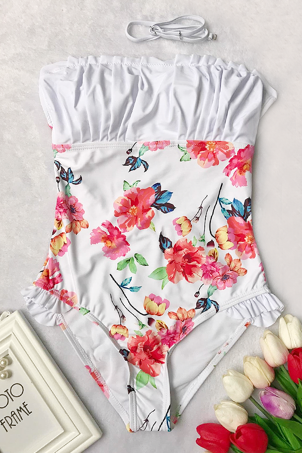 Traje de baño de una pieza con flores, Heather