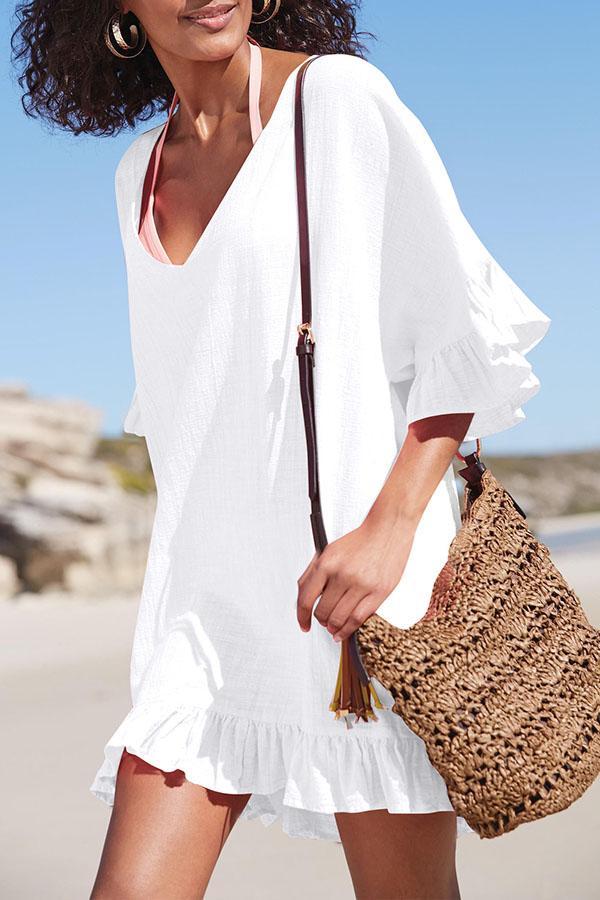 Vestido de playa para usar sobre el bikini, unicolor, de Beachsissi